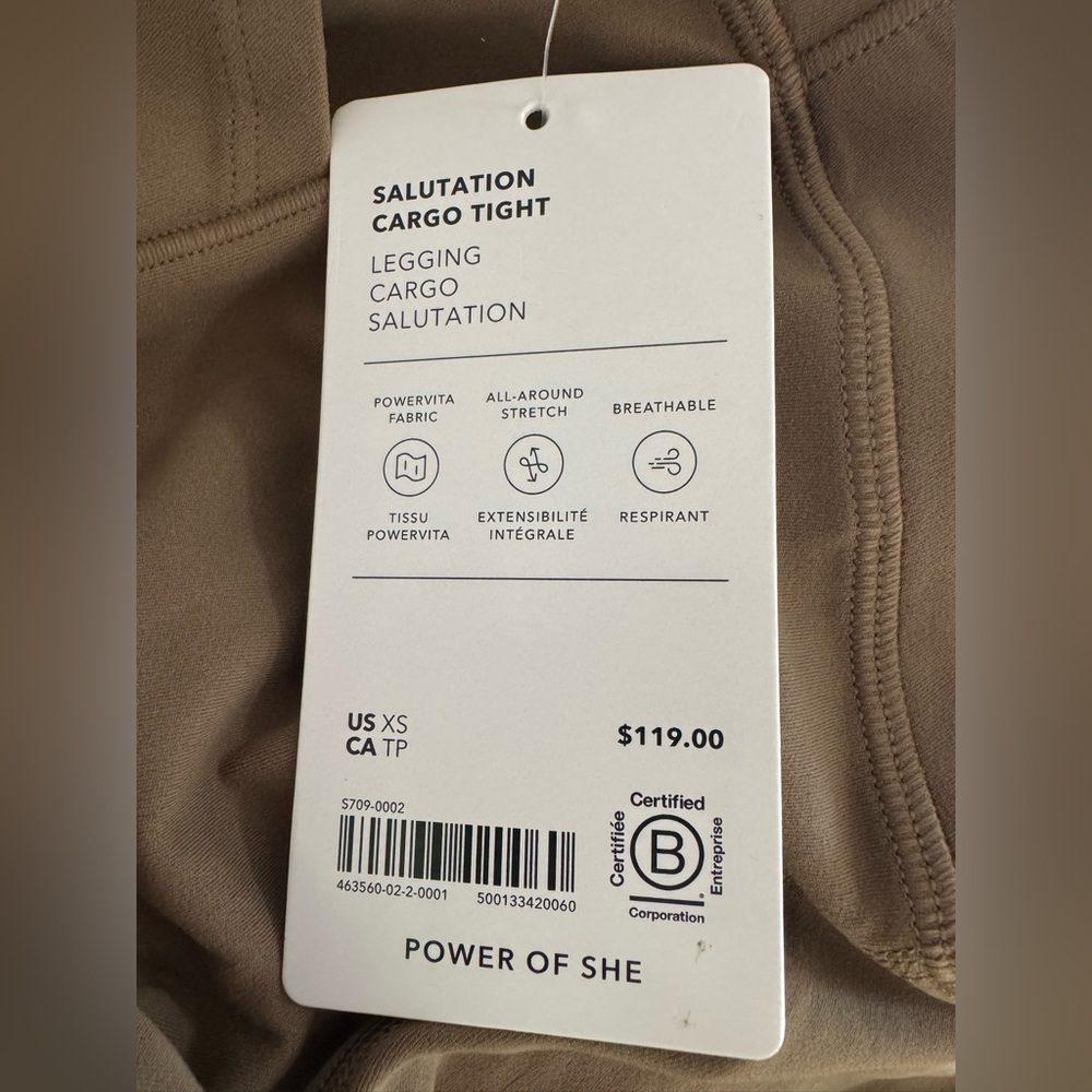 Athleta Salutation Cargo Tight XS Brown NWT - Picture 4 of 6